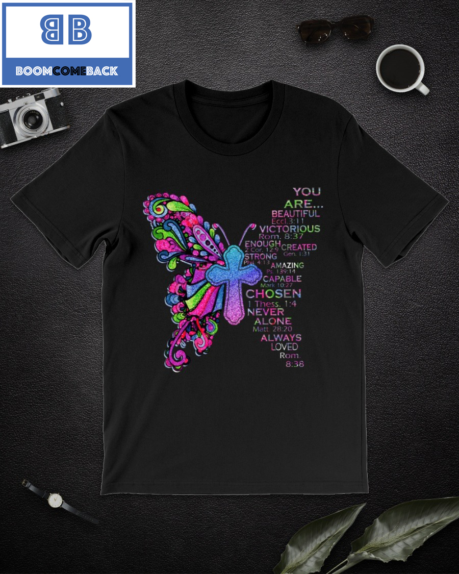 Jesus Butterfly You Are Beautiful Shirt, v-neck, tank top