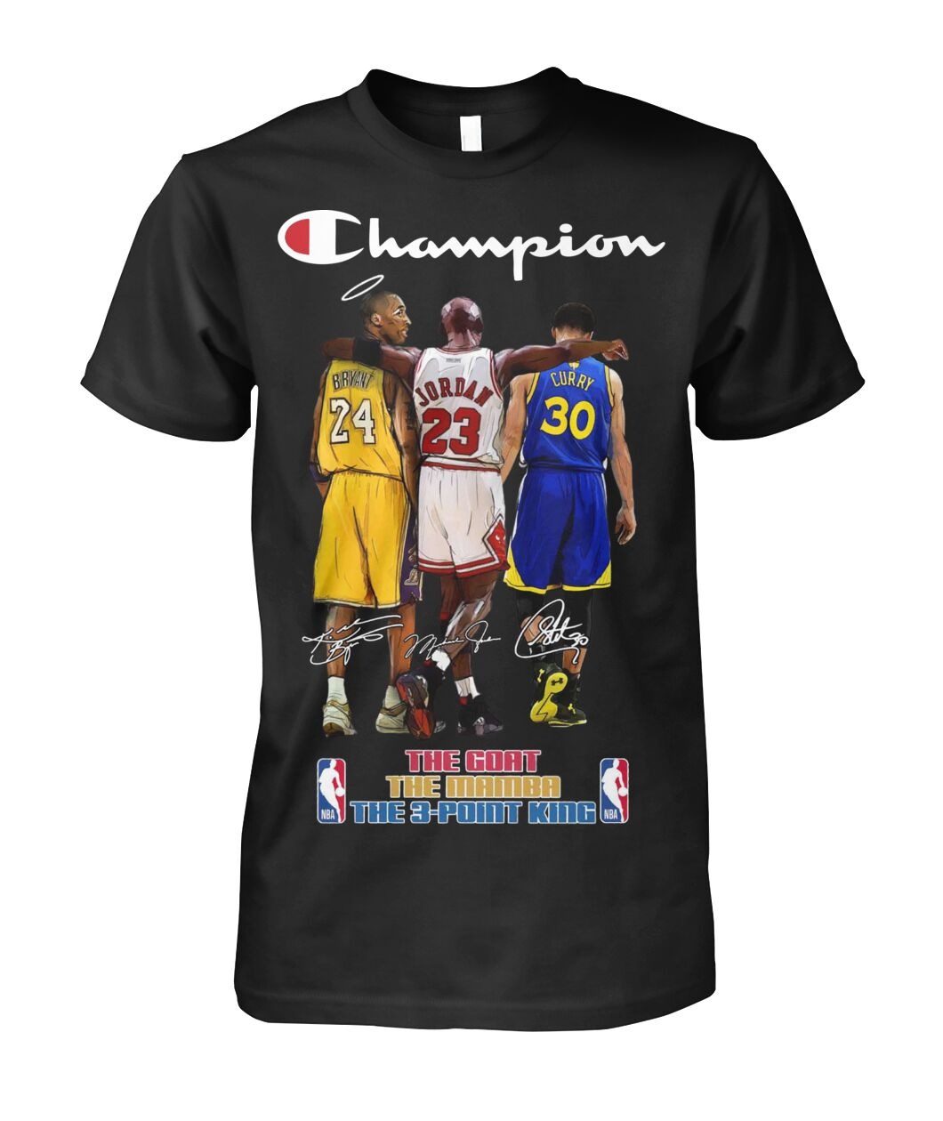 Bryant Jordan Curry The Goat The Mamba The 3-Point King Shirt