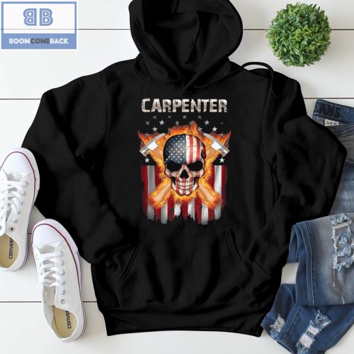 Skull Carpenter American Flag Shirt and Hoodie