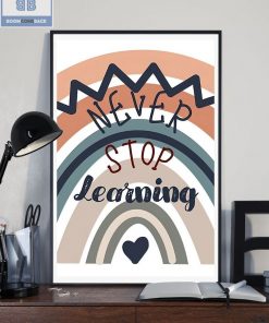 Never Stop Learning Boho Poster