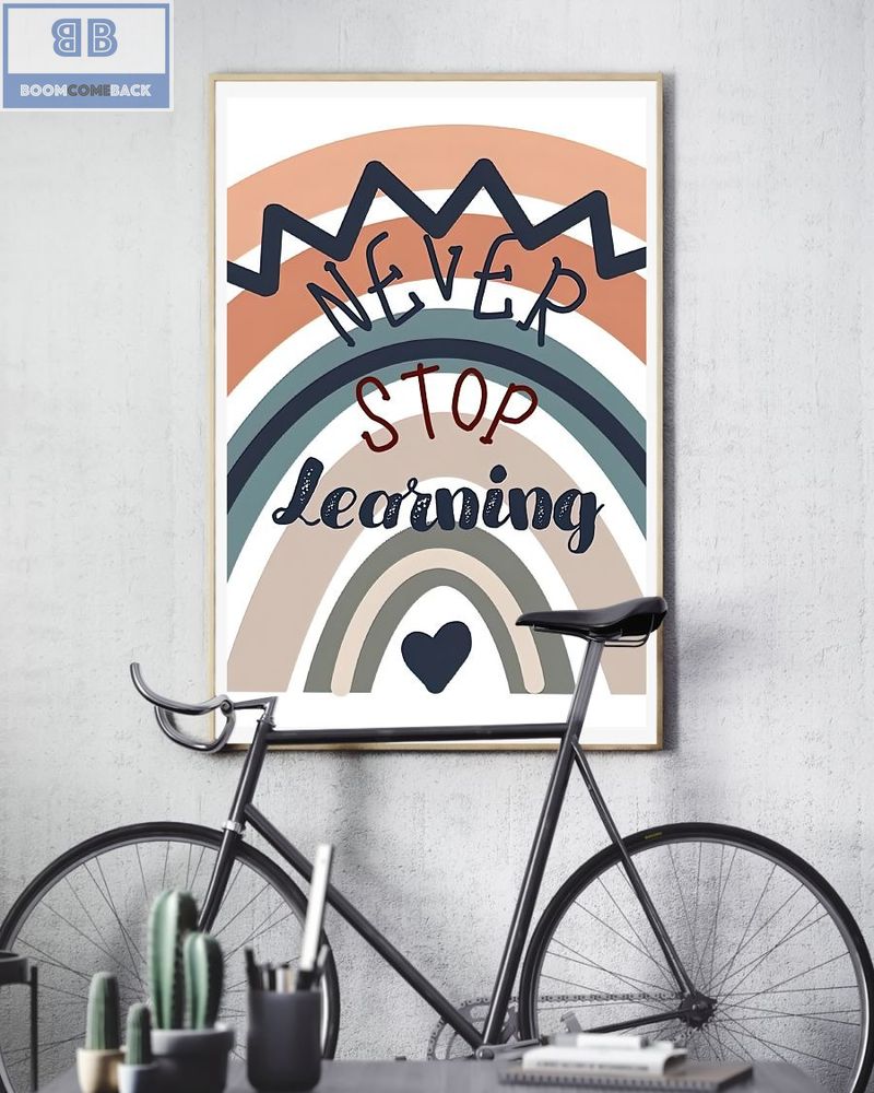 Never Stop Learning Boho Poster