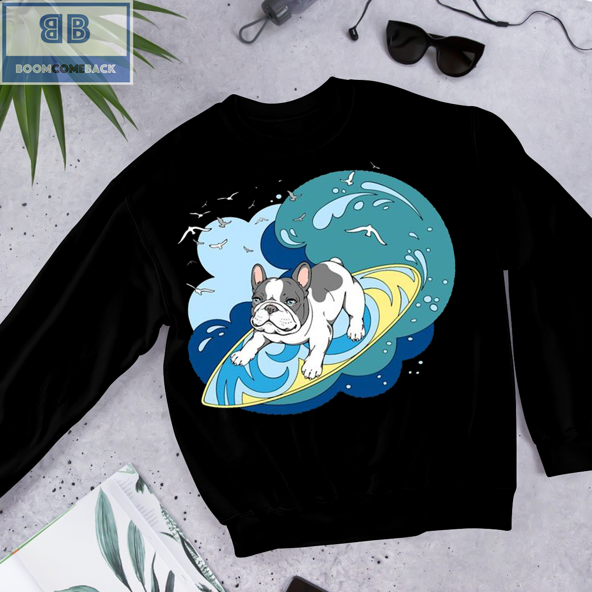 French Bulldog On A Surf Shirt