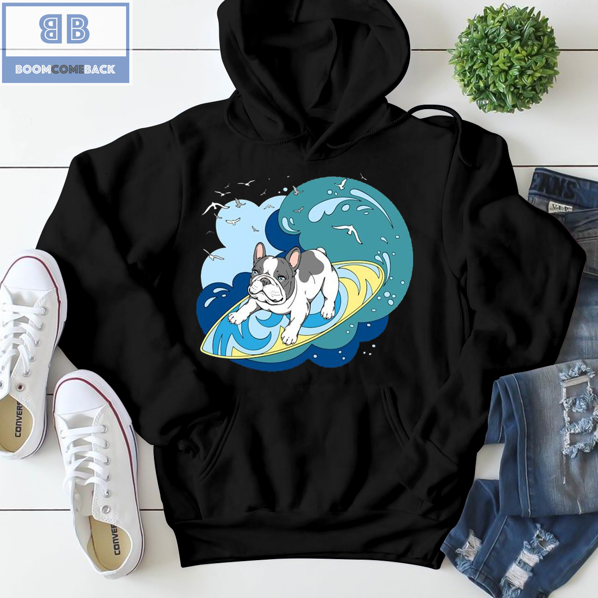 French Bulldog On A Surf Shirt