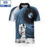 Golf American Flag Skull Ripped Athletic Collared Men’s Polo Shirt
