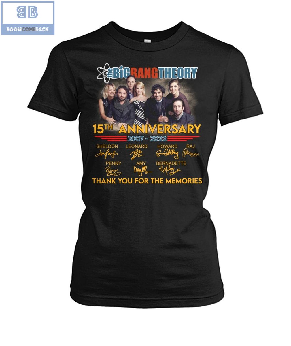 Big Bang Theory 15th Anniversary 2007 2022 Thank You For The Memories Signatures Shirt