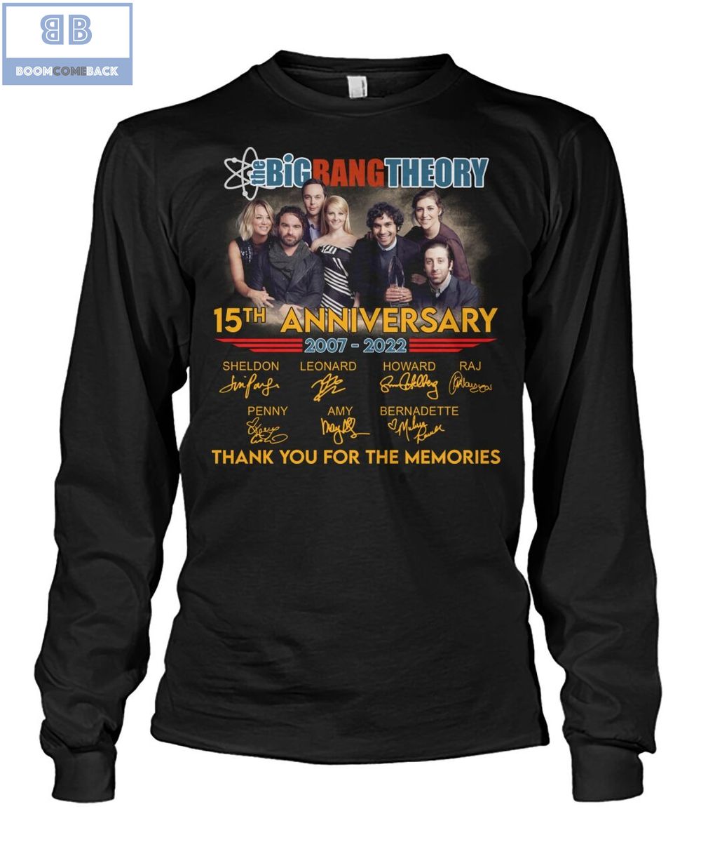 Big Bang Theory 15th Anniversary 2007 2022 Thank You For The Memories Signatures Shirt