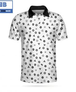 Black And White Bitcoin Cryptocurrency Pattern Athletic Collared Men's Polo Shirt