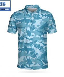 Camouflage Ocean Shark Pattern Athletic Collared Men's Polo Shirt
