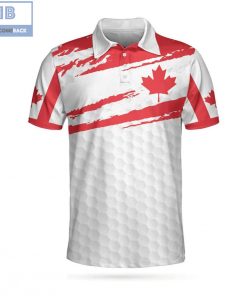 Canada Flag Golf Texture Maple Leaves Athletic Collared Men’s Polo Shirt