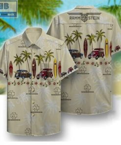 Car Rammstein Band Hawaiian White Shirt