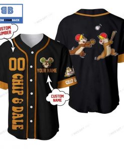 Chip 'n Dale Custom Name And Number Black Baseball Jersey