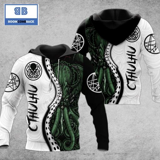 Cthulhu White And Green 3D Hoodie