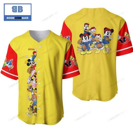 Disney Friends Mickey Donald Goofy Baseball Jersey