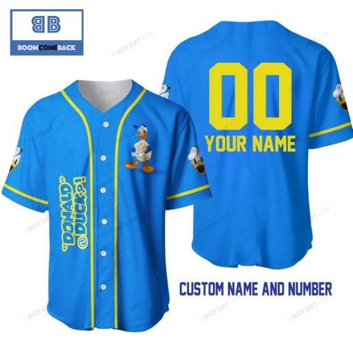 Donald Duck Custom Name And Number Baseball Jersey