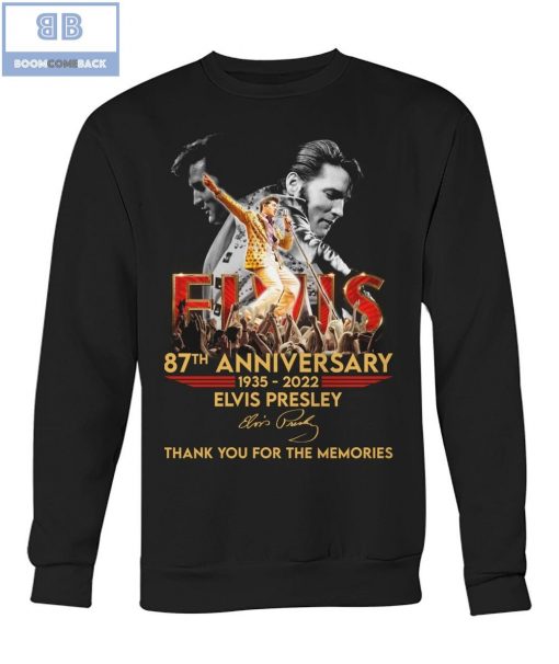 Elvis 87th Anniversary 1935 2022 Thank you For The Memories Shirt