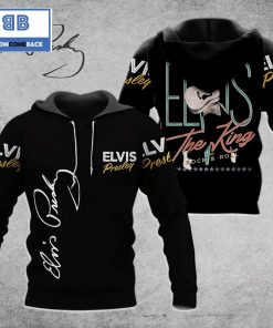 Elvis Presley White Signature And Black 3D Hoodie