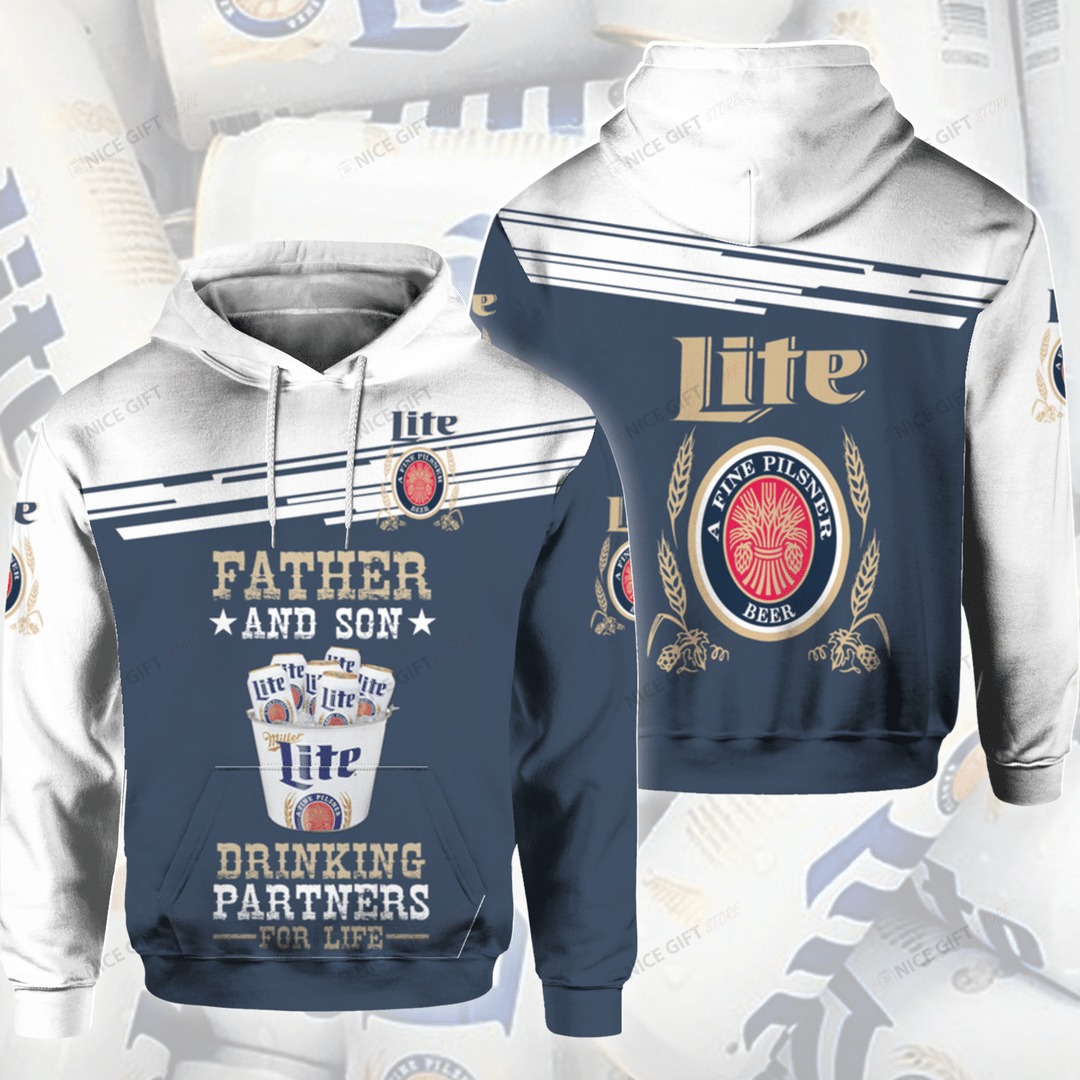 Father And Son Drinking Partners For Life 3D Hoodie