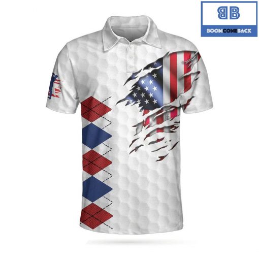 Golf American Flag Argyle Athletic Collared Men's Polo Shirt
