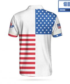 Golf American Flag Horizontal Stripes Pattern Athletic Collared Men’s Polo Shirt