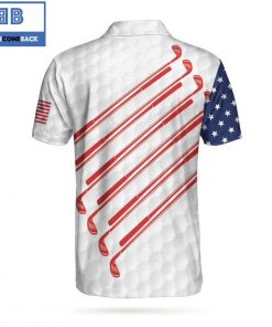 Golf American Flag Skull Ripped Athletic Collared Men's Polo Shirt