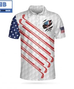 Golf American Flag Skull Ripped Athletic Collared Men's Polo Shirt