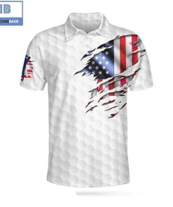 Golf American Flag White Athletic Collared Men’s Polo Shirt