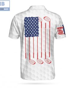 Golf American Flag White Athletic Collared Men's Polo Shirt