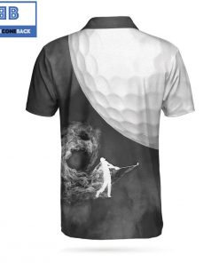 Golf Ball And Golfer With Smoke Athletic Collared Men's Polo Shirt