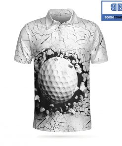 Golf Ball Breaking Black And White Cracking Pattern Athletic Collared Men's Polo Shirt