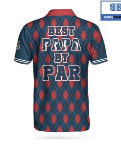 Golf Best Papa By Par Argyle Pattern Athletic Collared Men's Polo Shirt