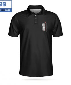 Golf Black And White American Flag Athletic Collared Men's Polo Shirt