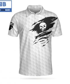 Golf Black And White Golf Pattern Ripped Skull Athletic Collared Men's Polo Shirt