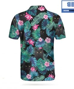 Golf Black Cat Tropical Athletic Collared Men's Polo Shirt