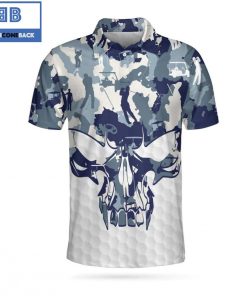 Golf Blue And White Camouflage Golf Set Skull Athletic Collared Men's Polo Shirt