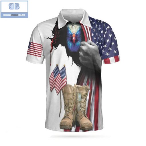 Golf Eagle American Flag Every Veteran Is A Hero Athletic Collared Men's Polo Shirt