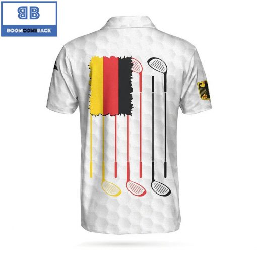 Golf Germany Flag Golf Ball Pattern Athletic Collared Men’s Polo Shirt