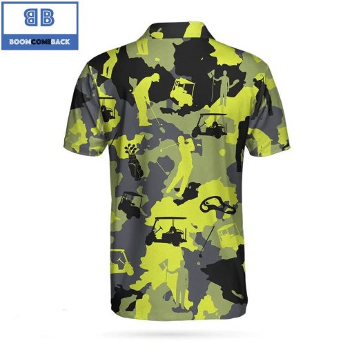 Golf Green And Grey Camouflage Golf Athletic Collared Men’s Polo Shirt