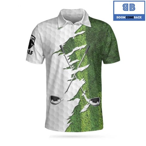 Golf I'd Tap That Grass Pattern Athletic Collared Men's Polo Shirt