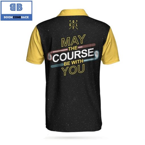 Golf May The Course Be With You Galaxy Athletic Collared Men’s Polo Shirt