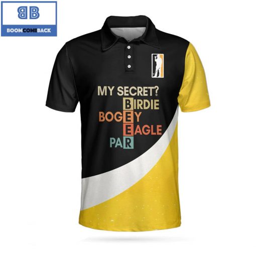 Golf My Secret Birdie Bogey Eagle Par Athletic Collared Men’s Polo Shirt