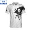 Golf Skull Pattern Black And White Athletic Collared Men’s Polo Shirt