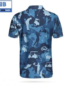 Golf Ocean Blue Camouflage Athletic Collared Men's Polo Shirt