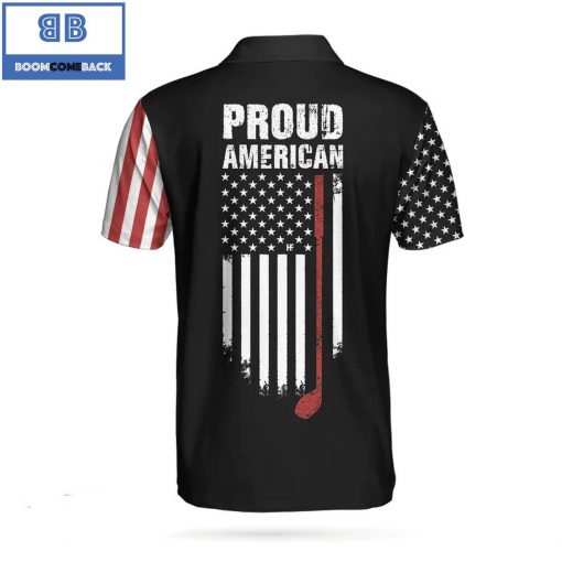 Golf Proud American Dark Theme American Flag Athletic Collared Men's Polo Shirt