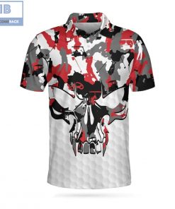 Golf Red And White Camouflage Golf Set Skull Athletic Collared Men's Polo Shirt