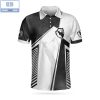 Golf Skull America Flag Wet Paint Athletic Collared Men’s Polo Shirt