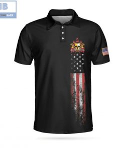 Golf Skull America Flag Wet Paint Athletic Collared Men's Polo Shirt