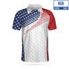 Golf Texture Swing American Flag Athletic Collared Men’s Polo Shirt