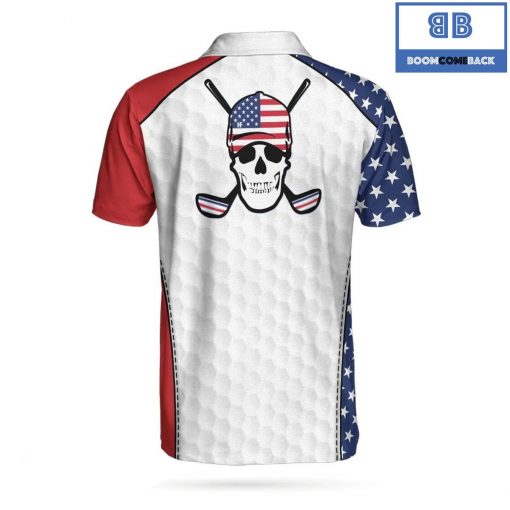 Golf Skull Wear American Flag Hat Athletic Collared Men's Polo Shirt