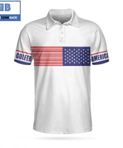 Golf Strips Barcode American Flag Athletic Collared Men's Polo Shirt