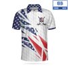 Golf Skull Wear American Flag Hat Athletic Collared Men’s Polo Shirt